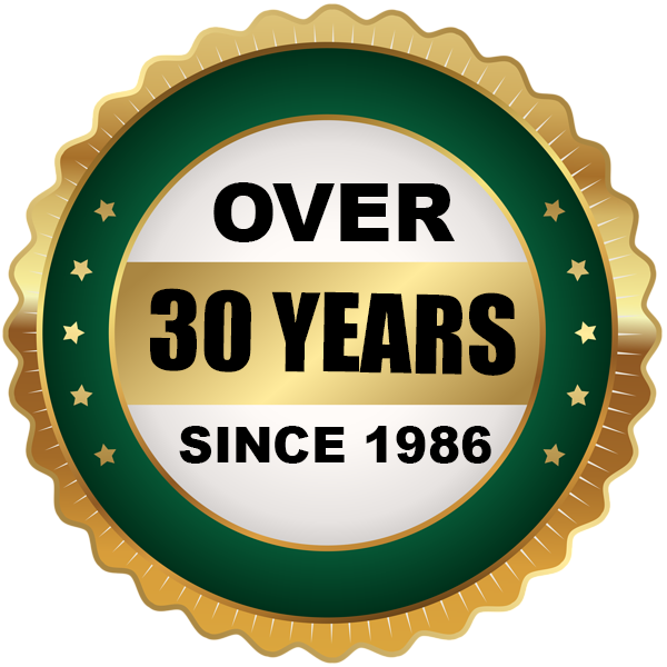 Over 30 years experience since 1986 Over 30 years experience since 1986